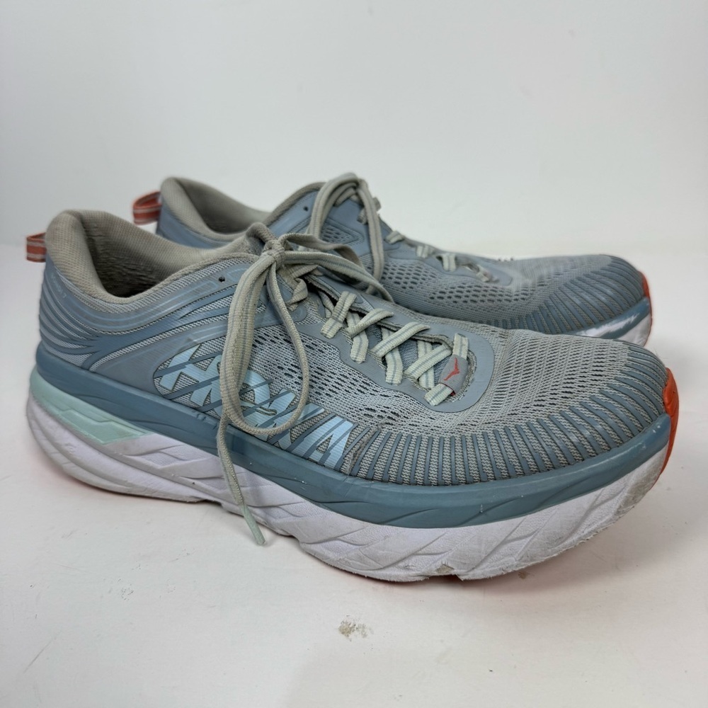 Hoka Bondi 7 Blue Running Shoes Athletic Workout Comfort